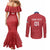 Custom Serbia 2024 Football Couples Matching Mermaid Dress and Long Sleeve Button Shirt Srbija Go Champions