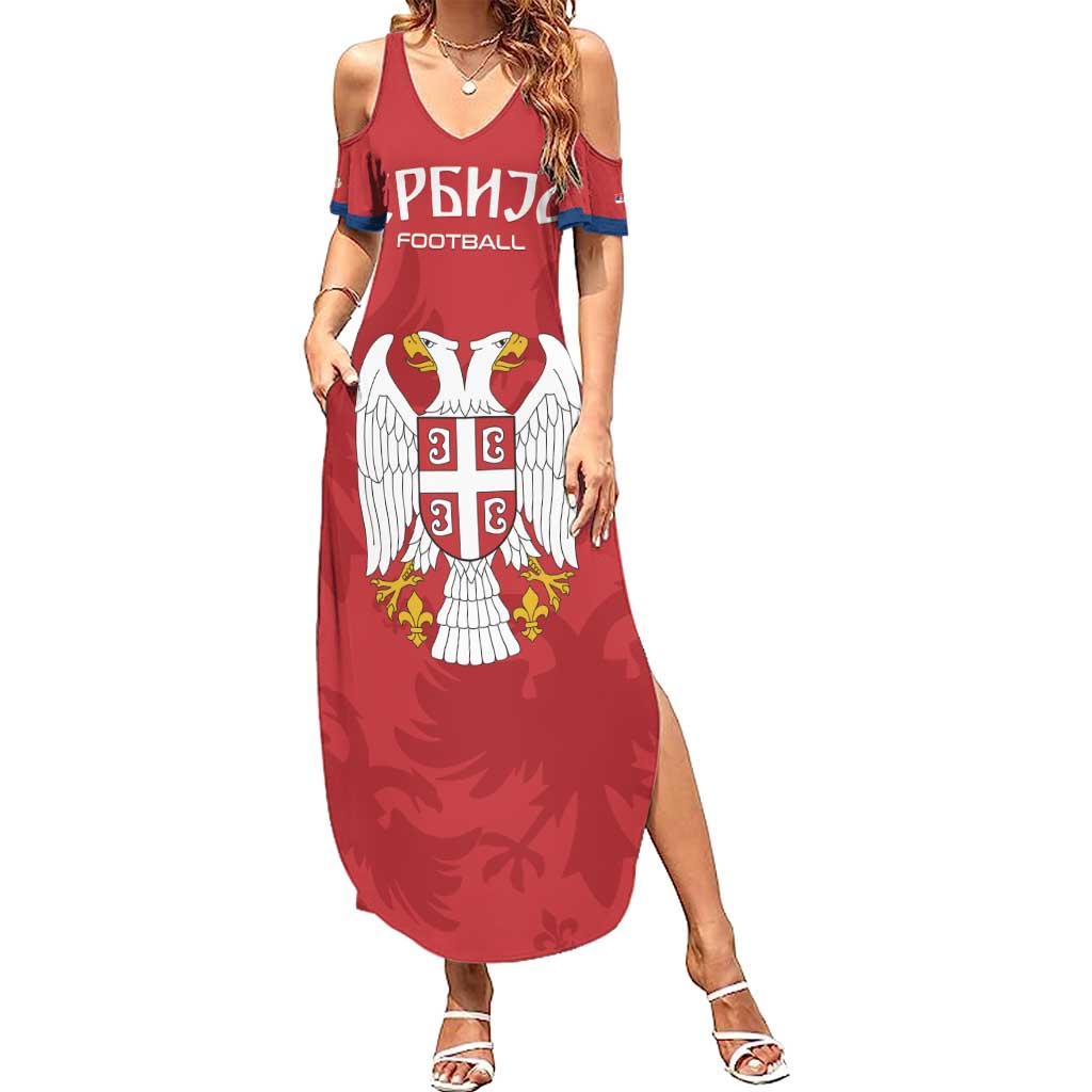 Custom Serbia 2024 Football Summer Maxi Dress Srbija Go Champions - Wonder Print Shop