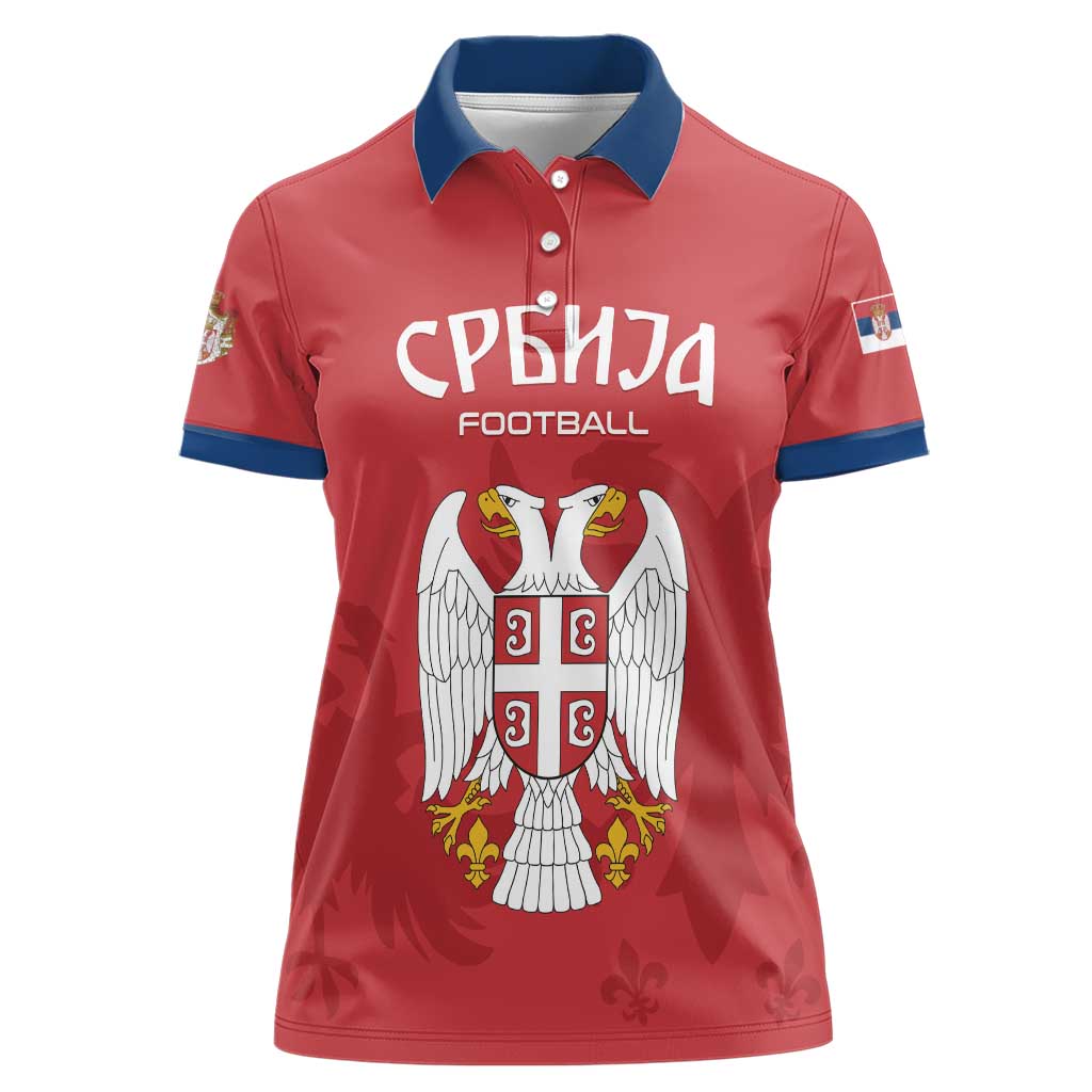 Custom Serbia 2024 Football Women Polo Shirt Srbija Go Champions - Wonder Print Shop