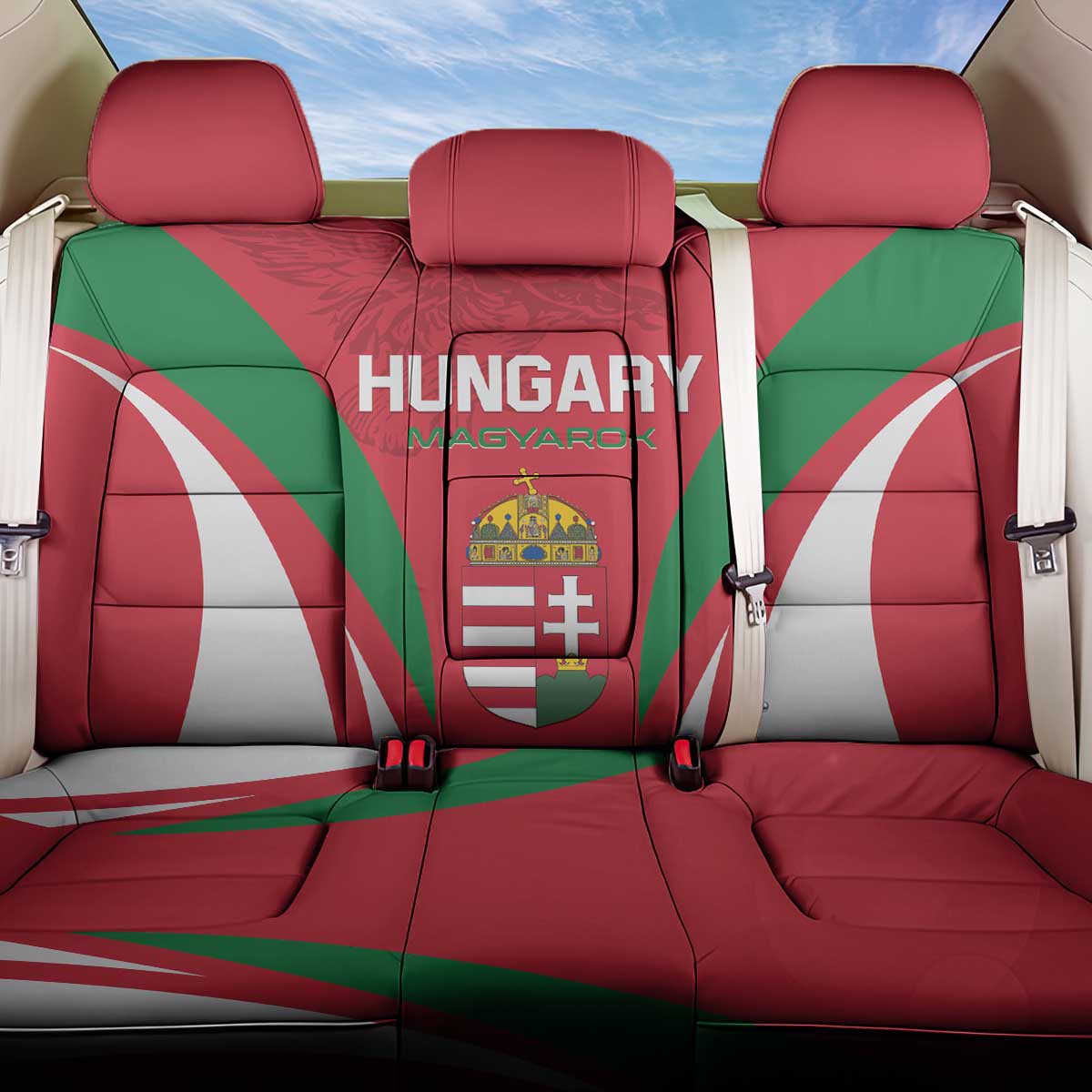 Hungary 2024 Football Back Car Seat Cover Hajra Magyarok - Wonder Print Shop