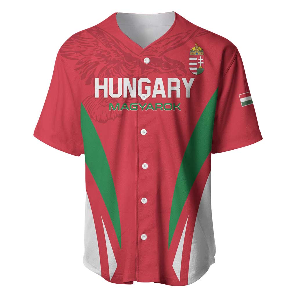 Custom Hungary 2024 Football Baseball Jersey Hajra Magyarok - Wonder Print Shop