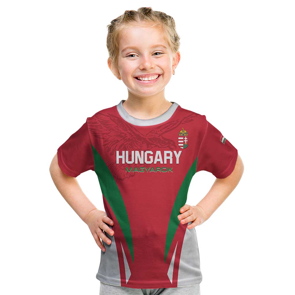 Custom Hungary 2024 Football Kid T Shirt Hajra Magyarok - Wonder Print Shop