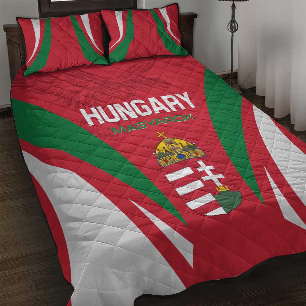 Hungary 2024 Football Quilt Bed Set Hajra Magyarok - Wonder Print Shop