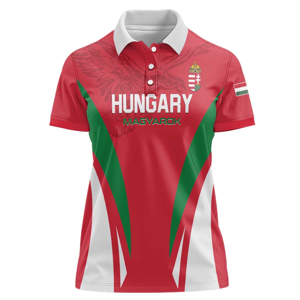 Custom Hungary 2024 Football Women Polo Shirt Hajra Magyarok - Wonder Print Shop