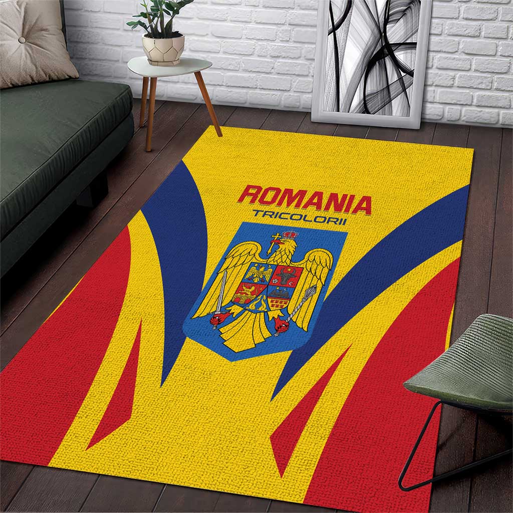 Romania 2024 Football Area Rug Come On Tricolorii - Wonder Print Shop