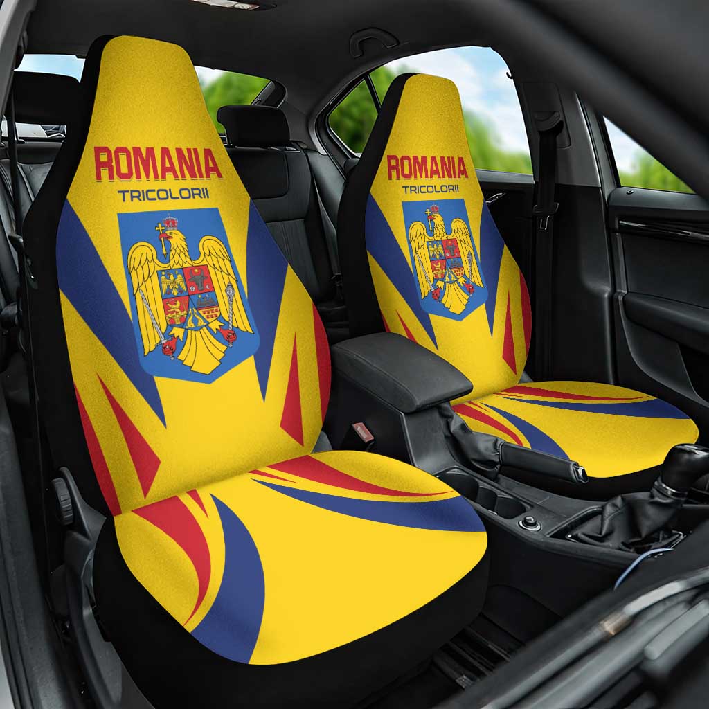 Romania 2024 Football Car Seat Cover Come On Tricolorii - Wonder Print Shop