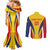 Custom Romania 2024 Football Couples Matching Mermaid Dress and Long Sleeve Button Shirt Come On Tricolorii