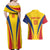 Custom Romania 2024 Football Couples Matching Off Shoulder Maxi Dress and Hawaiian Shirt Come On Tricolorii - Wonder Print Shop