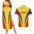 Custom Romania 2024 Football Couples Matching Summer Maxi Dress and Hawaiian Shirt Come On Tricolorii - Wonder Print Shop