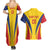 Custom Romania 2024 Football Couples Matching Summer Maxi Dress and Hawaiian Shirt Come On Tricolorii - Wonder Print Shop