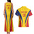 Custom Romania 2024 Football Couples Matching Tank Maxi Dress and Hawaiian Shirt Come On Tricolorii - Wonder Print Shop