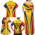 Custom Romania 2024 Football Family Matching Off Shoulder Maxi Dress and Hawaiian Shirt Come On Tricolorii - Wonder Print Shop