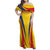 Custom Romania 2024 Football Family Matching Off Shoulder Maxi Dress and Hawaiian Shirt Come On Tricolorii - Wonder Print Shop