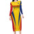 Custom Romania 2024 Football Long Sleeve Bodycon Dress Come On Tricolorii - Wonder Print Shop