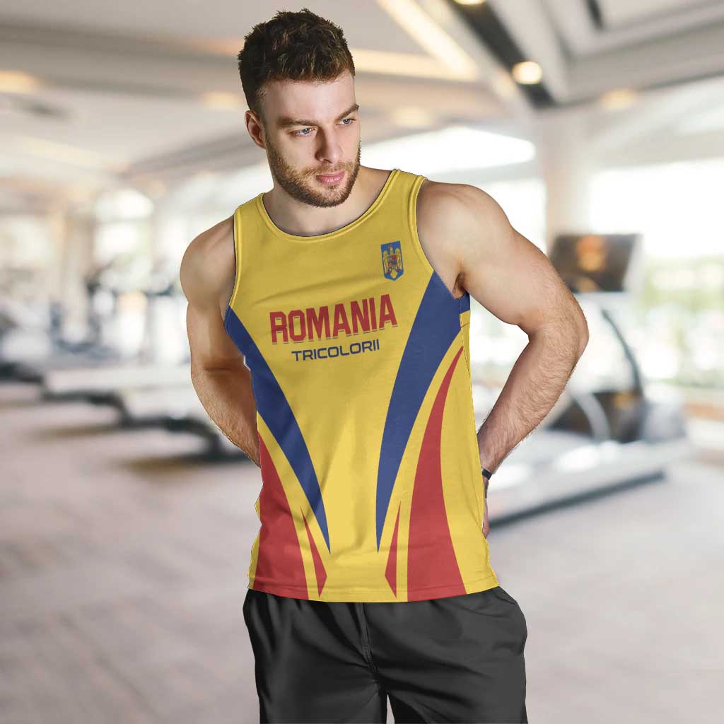 Custom Romania 2024 Football Men Tank Top Come On Tricolorii - Wonder Print Shop