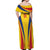 Custom Romania 2024 Football Off Shoulder Maxi Dress Come On Tricolorii - Wonder Print Shop