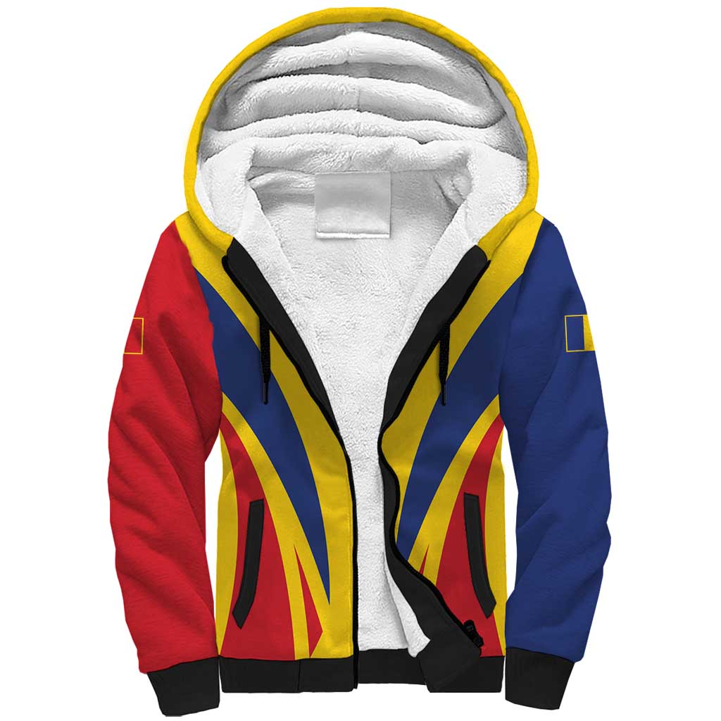 Custom Romania 2024 Football Sherpa Hoodie Come On Tricolorii - Wonder Print Shop