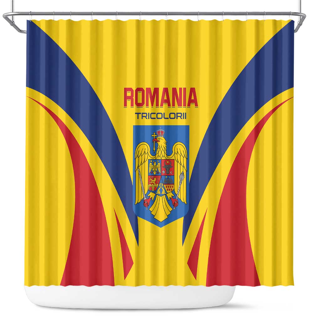 Romania 2024 Football Shower Curtain Come On Tricolorii