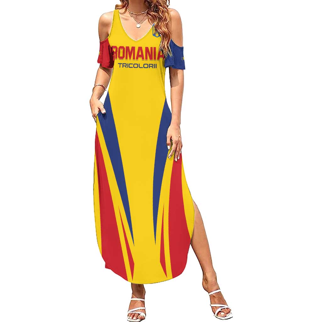 Custom Romania 2024 Football Summer Maxi Dress Come On Tricolorii - Wonder Print Shop