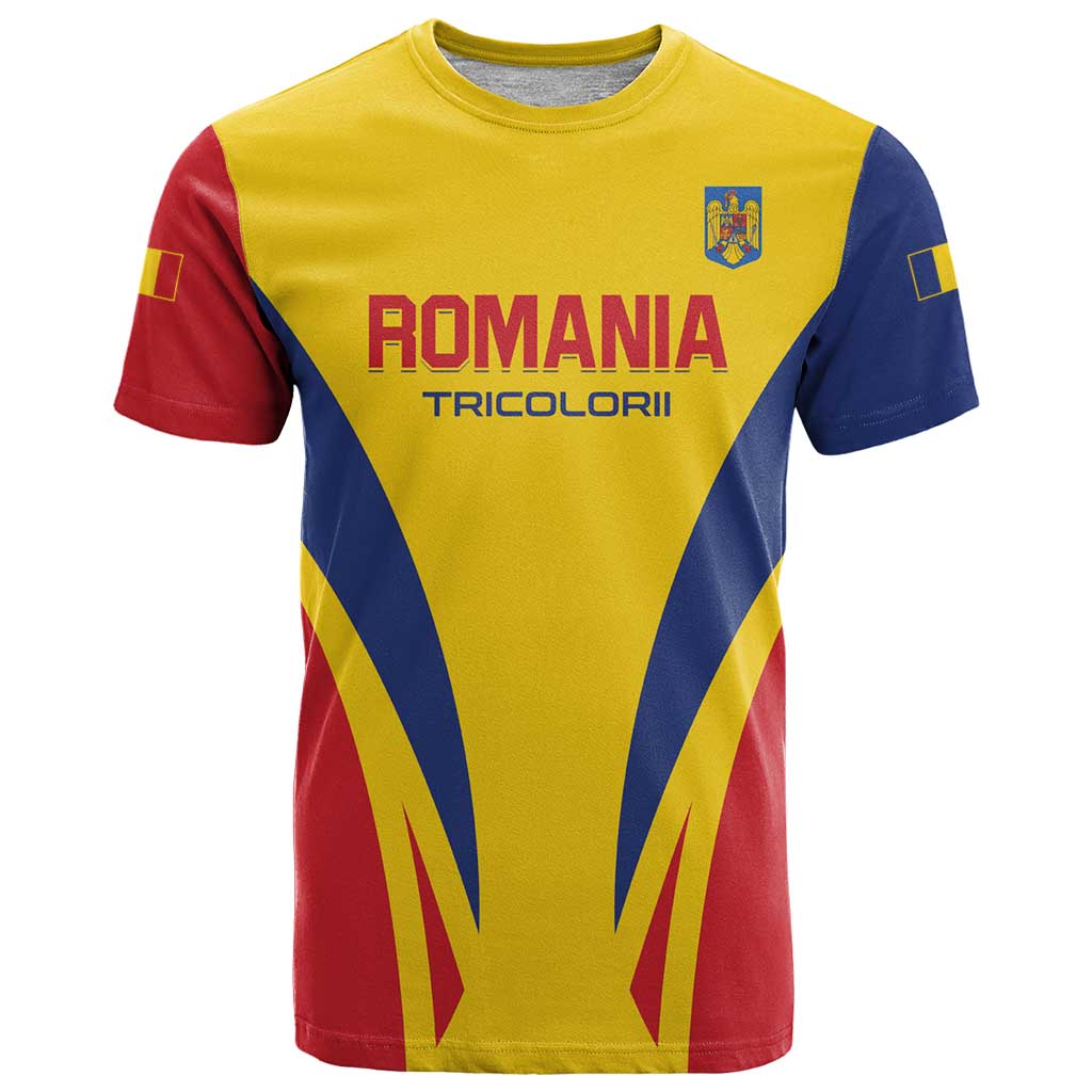 Custom Romania 2024 Football T Shirt Come On Tricolorii