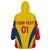 Custom Romania 2024 Football Wearable Blanket Hoodie Come On Tricolorii - Wonder Print Shop