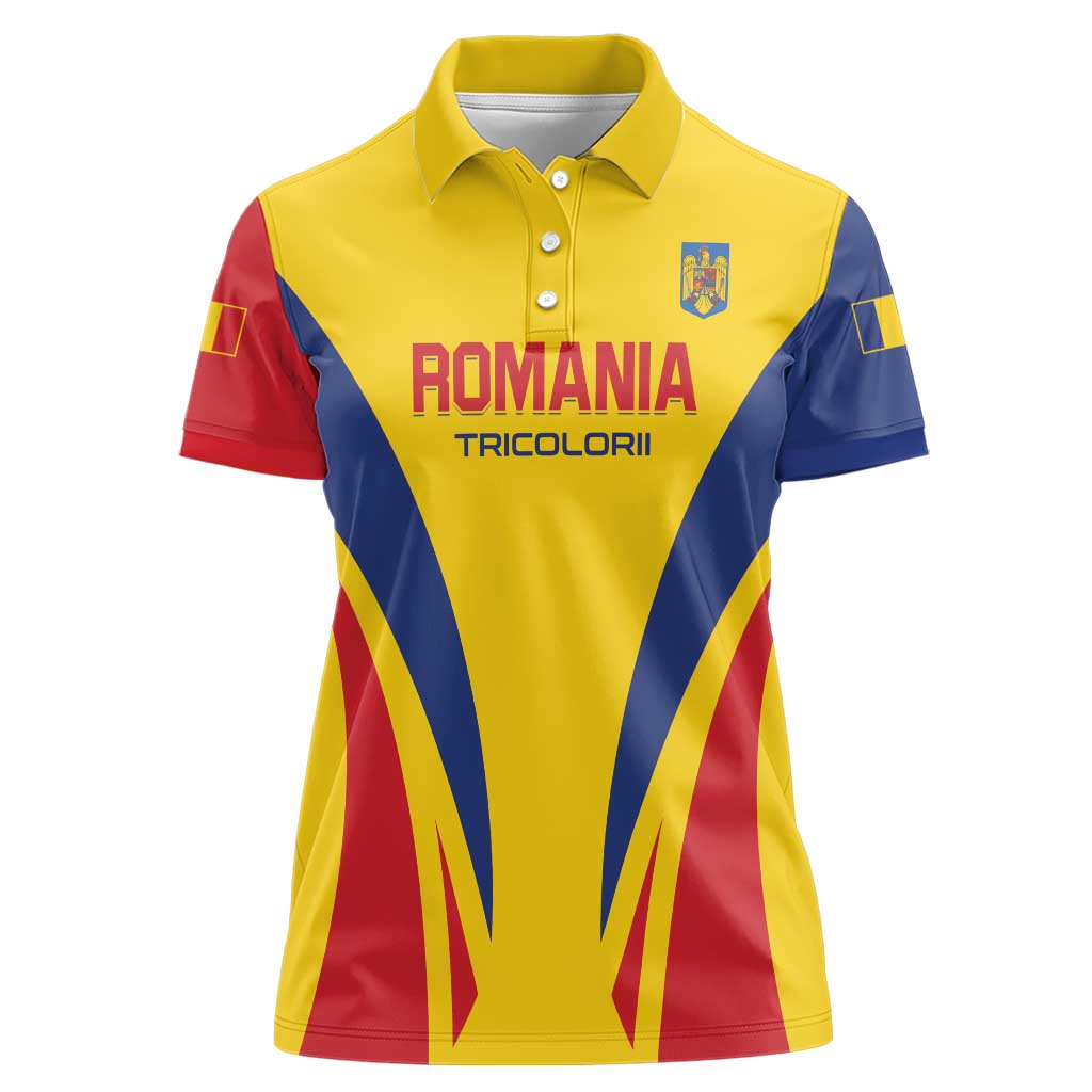 Custom Romania 2024 Football Women Polo Shirt Come On Tricolorii - Wonder Print Shop