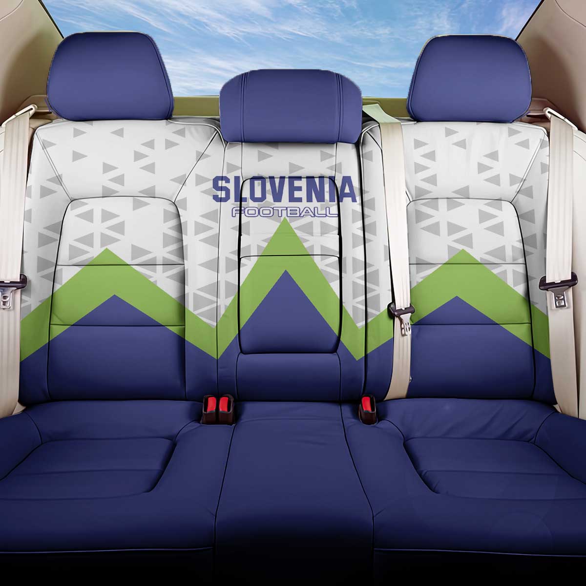 Slovenia 2024 Football Back Car Seat Cover Slovenija Go Champions - Wonder Print Shop