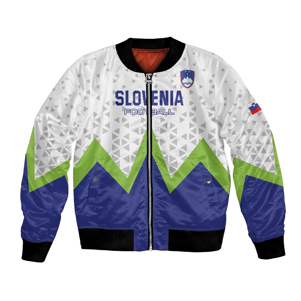 Custom Slovenia 2024 Football Bomber Jacket Slovenija Go Champions - Wonder Print Shop