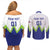 Custom Slovenia 2024 Football Couples Matching Off Shoulder Short Dress and Long Sleeve Button Shirt Slovenija Go Champions - Wonder Print Shop