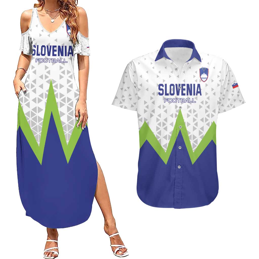 Custom Slovenia 2024 Football Couples Matching Summer Maxi Dress and Hawaiian Shirt Slovenija Go Champions - Wonder Print Shop