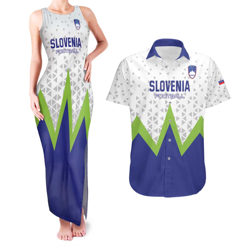 Custom Slovenia 2024 Football Couples Matching Tank Maxi Dress and Hawaiian Shirt Slovenija Go Champions - Wonder Print Shop