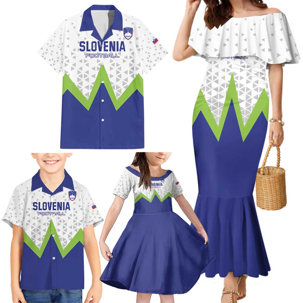 Custom Slovenia 2024 Football Family Matching Mermaid Dress and Hawaiian Shirt Slovenija Go Champions - Wonder Print Shop