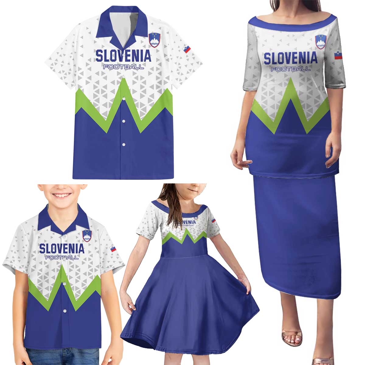 Custom Slovenia 2024 Football Family Matching Puletasi and Hawaiian Shirt Slovenija Go Champions - Wonder Print Shop