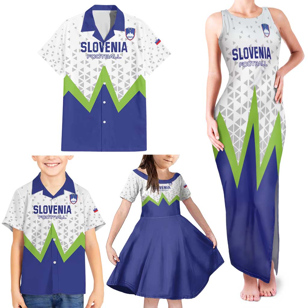 Custom Slovenia 2024 Football Family Matching Tank Maxi Dress and Hawaiian Shirt Slovenija Go Champions - Wonder Print Shop