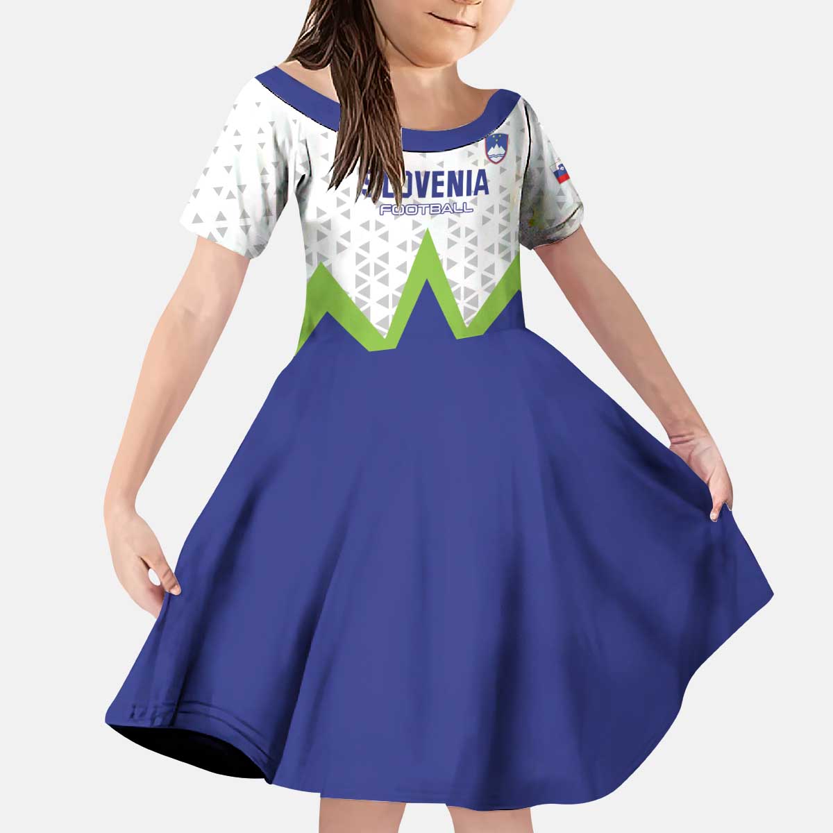 Custom Slovenia 2024 Football Kid Short Sleeve Dress Slovenija Go Champions - Wonder Print Shop