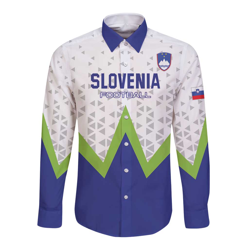 Custom Slovenia 2024 Football Long Sleeve Button Shirt Slovenija Go Champions - Wonder Print Shop