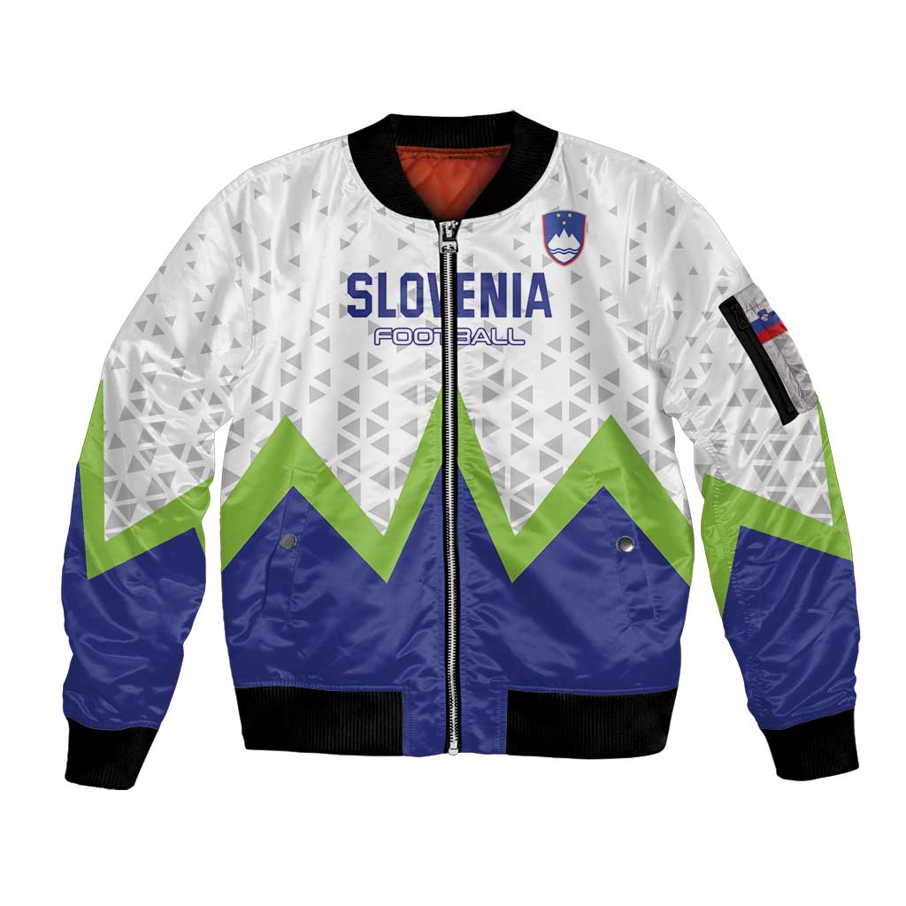 Custom Slovenia 2024 Football Sleeve Zip Bomber Jacket Slovenija Go Champions - Wonder Print Shop