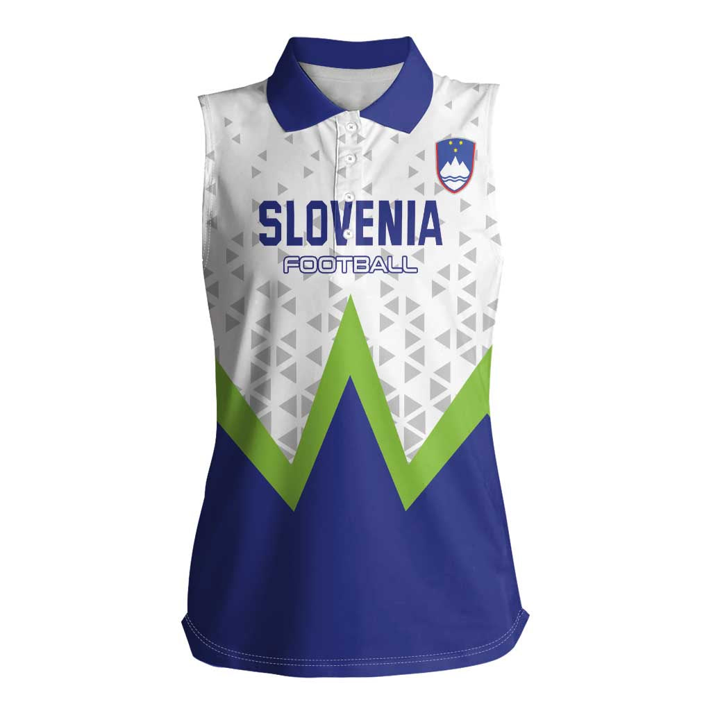 Custom Slovenia 2024 Football Women Sleeveless Polo Shirt Slovenija Go Champions - Wonder Print Shop