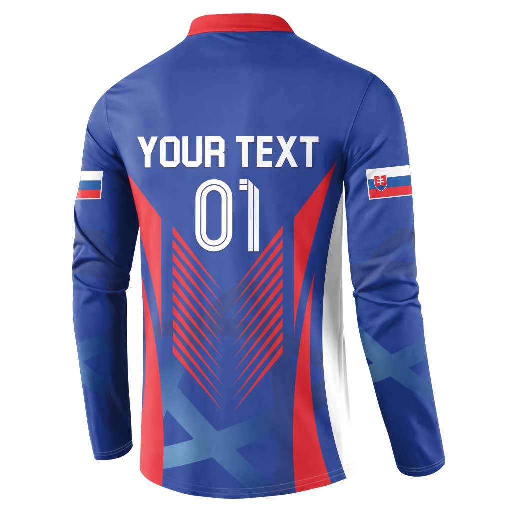 Blue football button sweatshirt back with YOUR TEXT, 01 graphic and crest