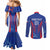 Custom Slovakia 2024 Football Couples Matching Mermaid Dress and Long Sleeve Button Shirt Slovenska Sokoli