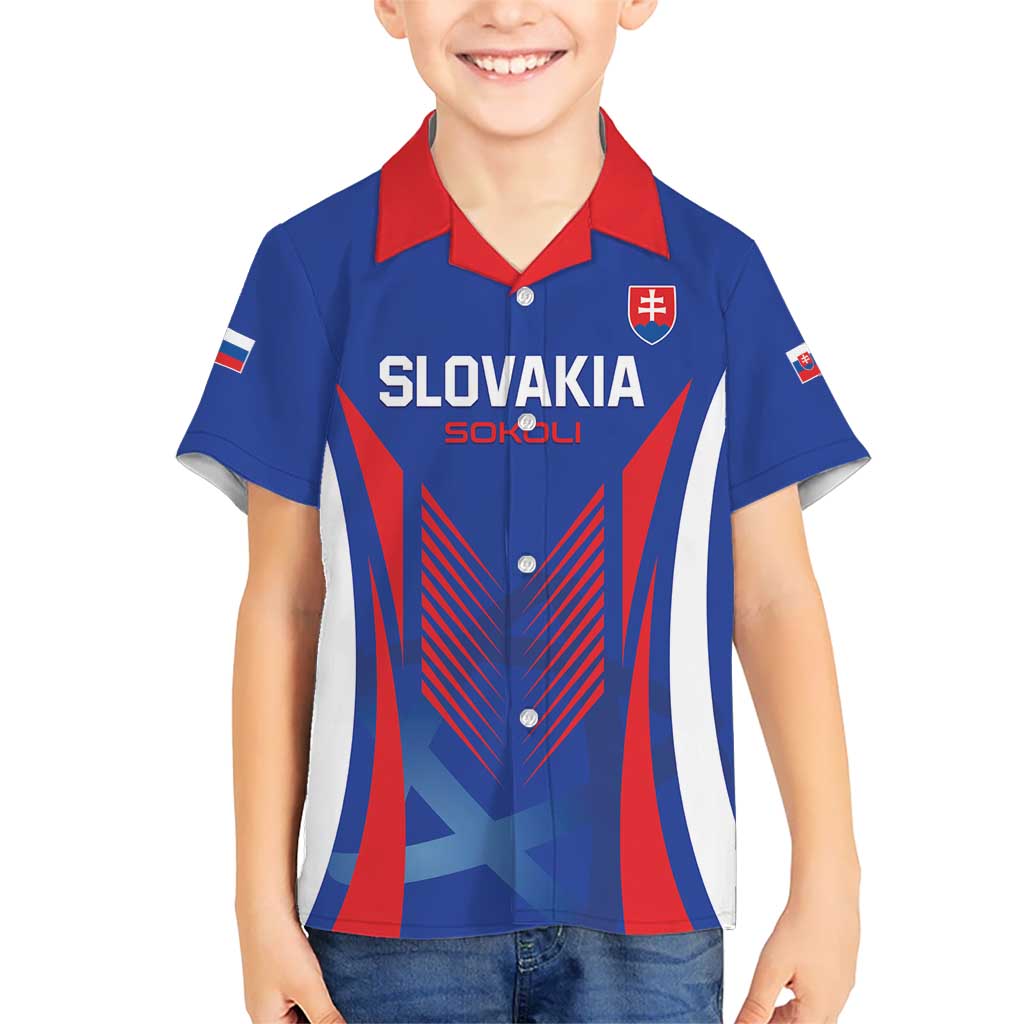 Custom Slovakia 2024 Football Kid Hawaiian Shirt Slovenska Sokoli - Wonder Print Shop