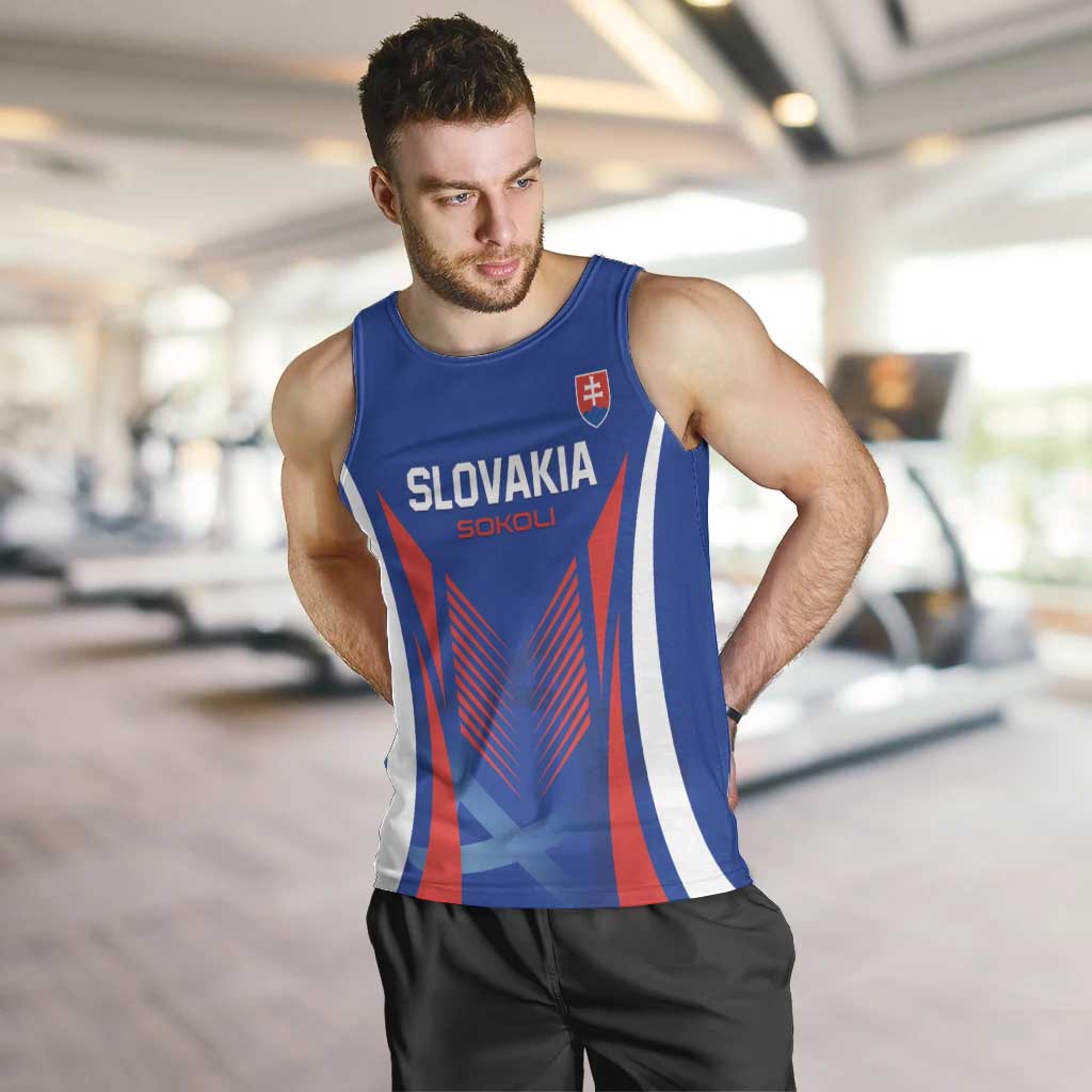 Custom Slovakia 2024 Football Men Tank Top Slovenska Sokoli - Wonder Print Shop