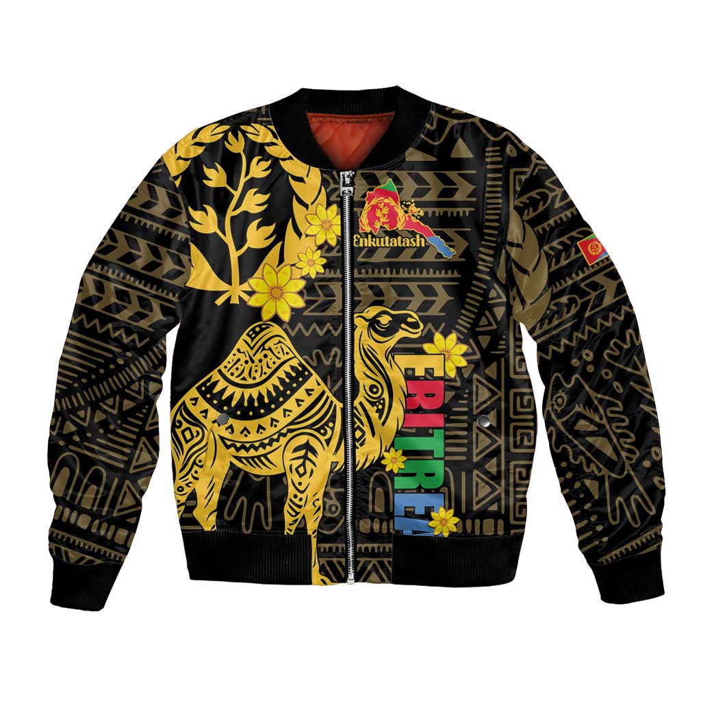 Enkutatash Eritrea New Year Bomber Jacket Eritrean Camel African Pattern - Wonder Print Shop