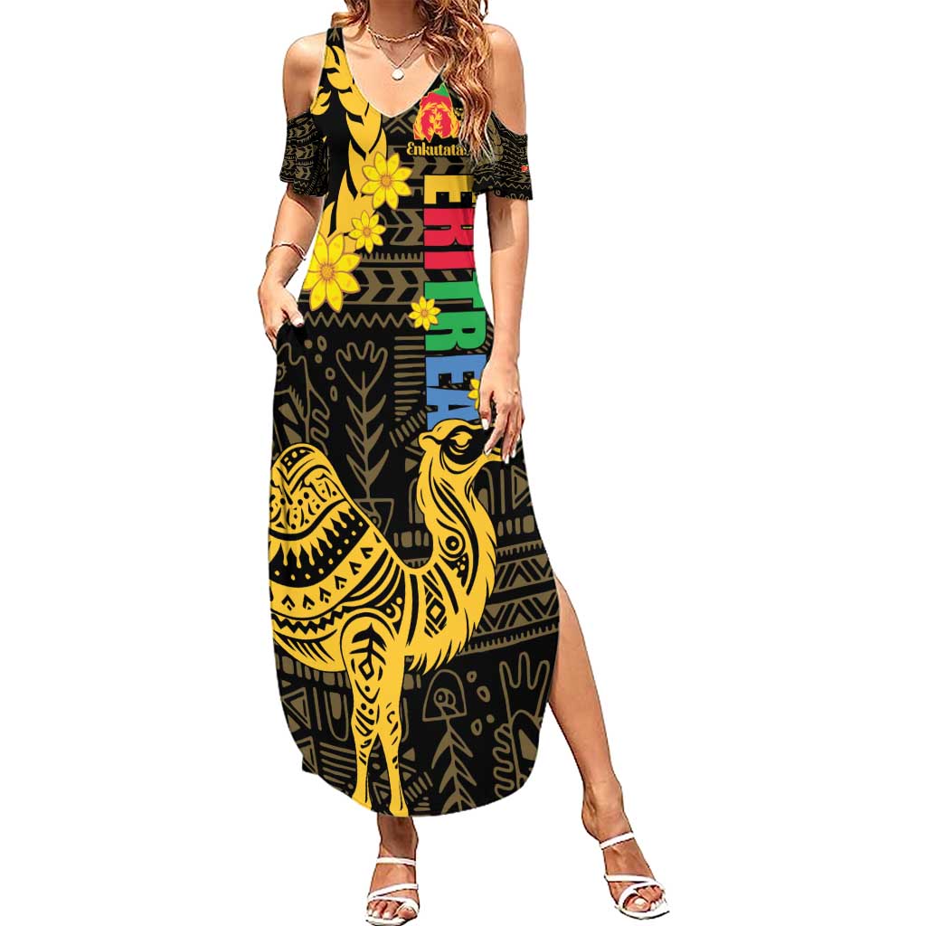 Enkutatash Eritrea New Year Summer Maxi Dress Eritrean Camel African Pattern - Wonder Print Shop