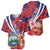 Costa Rica Baseball Jersey Coat of Arms Hibiscus Pattern - Wonder Print Shop