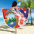 Costa Rica Beach Blanket Coat of Arms Hibiscus Pattern - Wonder Print Shop