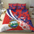 Costa Rica Bedding Set Coat of Arms Hibiscus Pattern - Wonder Print Shop