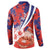 Costa Rica Button Sweatshirt Coat of Arms Hibiscus Pattern - Wonder Print Shop