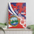 Costa Rica Canvas Wall Art Coat of Arms Hibiscus Pattern - Wonder Print Shop