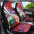 Costa Rica Car Seat Cover Coat of Arms Hibiscus Pattern - Wonder Print Shop